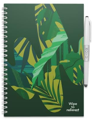MOYU Erasable Notebook - A5 Stone Paper - Premium Cover - Safari Nights - Multifunctional Pages - Includes Erasable Pen, Cloth, and Pen Holder