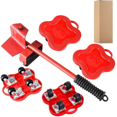 Furniture Moving Wheels, Furniture Lifter with 4 Pack Furniture Sliders Max Up for 400KG 360 Degree Rotatable Pads, Heavy Furniture Sliders for Sofas, Couches and Fridge
