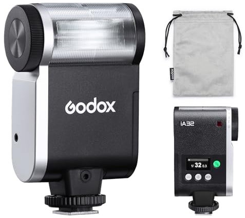 Godox iA32 Flash, GN15 Speedlite avec 8 Niveaux de Puissance, 400 Fois Flashs avec A/M Mode&écran d'Affichage pour Appareil Photo Sony, Canon, Nikon, Fuji, Olympus, Panasonic