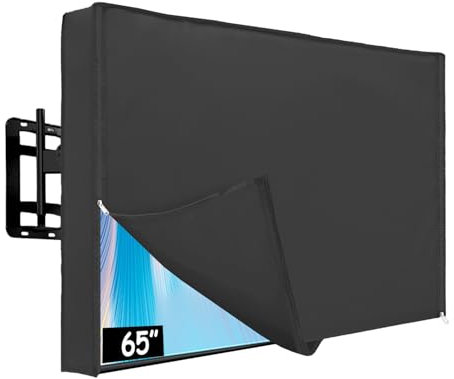 King Mills 60-65 Inch Outdoor TV Cover - Waterproof And All Weatherproof Protection For Outside TVs, 600D Fabric, Heavy-duty Exterior Cover For Patio. Compatible With Most 65” Tv Mounts & Stands