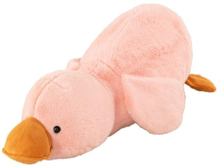 AQCQDQ Ente Stofftiere, Ente Kuscheltier, Ente Plüschtier, Ente Plushie Stofftier, Flauschig Weiche Ente Stofftiere Kissen Plüschtier, Plüsch Gans Kissen Puppe Geschenk für Kinder (65cm,Rosa)