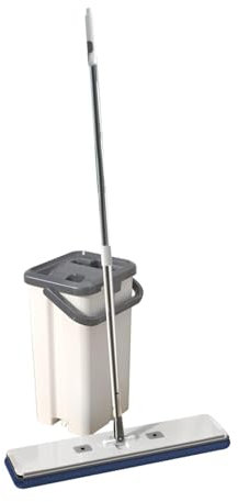 SiaBiced Juego de trapeador y balde con escurridor, rotación 360°, para Limpieza en seco y húmedo en áreas estrechas, Style C