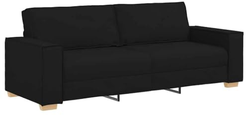 vidaXL Canapé 3 Places Noir 180 cm Tissu