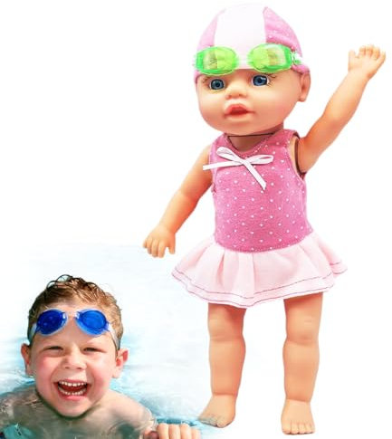 Eastuy Bañar Bebé,Bebé Articulado Inmergible | Juego para Piscina Amigos Playa Soleada Viajes Chicas Niños Bañera