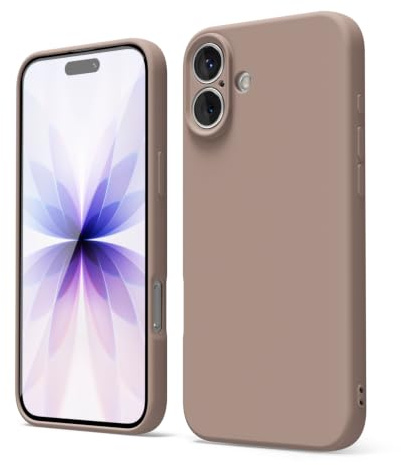 oakxco für iPhone 17 Hülle Silikon Case mit Kameraschutz, Ultra Dünn Bunt Handyhülle Mädchen, Einfarbig Handy Hülle Slim Schutzhülle, Matt TPU Weich Gummi Glatt Silikonhülle Bumper, Braun Khaki
