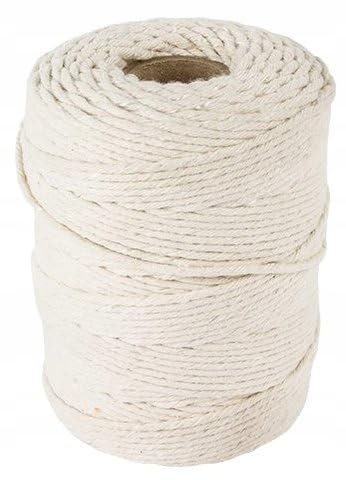 Hilo de algodón para salchichas, 250 g, 180 m, para carne, verduras o pescado, hilo de cocina de calidad alimentaria, cuerda para apretar, hornear o asar, ideal para bricolaje, color blanco