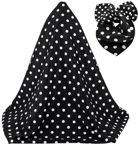 NBEADS 3m Stoff Mit Tupfen, 1.5m Breiter Polyester Bastelstoff Mit Punkten Bedruckt Dekostoff Zum Nähen Quilten Basteln Tischdecken Vorhänge, Schwarz