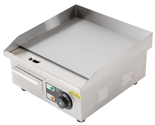 2000W 50-60Hz Elektro Grillplatte Bratplatte Elektrogrill Griddleplatte Bräter Griddle Gastro Pfannkuchen, Speck, gebackenen Käse, Eierrollen, Steak, Pizza, Tintenfisch, Gemüse,14 Zoll 2000W Elektrohe
