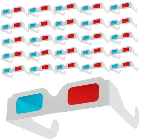 HEALSOPTHY 70 Pezzi Di Occhiali 3D Rossi E Blu Occhiali 3D Rossi E Blu A Casa Proiettore