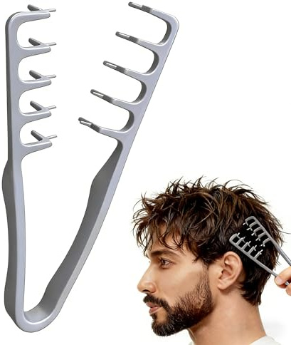 STRUKTURPASTE Peine Texturizador Hombre,Peine Pelo Rizado,Peine de Dientes Anchos, Herramienta para dar Volumen a las Raíces, Accesorio De Estilizado Para Raíces y Flequillo Cabello Unisex