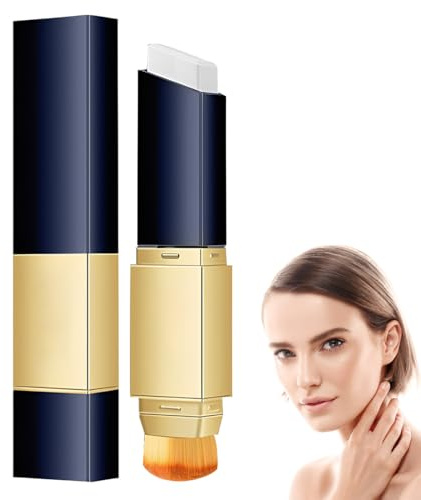 Reccisokz 2-in-1 Farbwechsel Foundation Stick mit Pinsel | Selbstanpassende Deckkraft | Feuchtigkeitsspendender Make-up Stick | Für natürlichen Teint | Leicht & Tragbar(Natural)