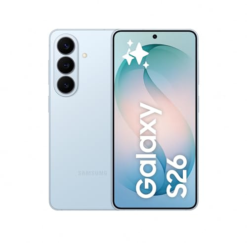 Samsung Galaxy S26, 256GB, Teléfono Móvil con Galaxy AI, Cámara 50MP, 12GB RAM, Batería 4300mAh, Garantía del Fabricante 3 Años + 1 Año Extra, Color Azul Cielo (Versión Española)