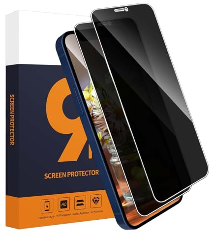 Carantee 2 Stück Sichtschutzfolie für Panzerglas für iPhone 12/12 Pro 5G, | Anti Kratzer, Anti-Öl, Privacy Anti-Spy Blickschutzfolie, Keine Blasen, Sensitive Touch iPhone 12 Privatsphäre Displayschutz