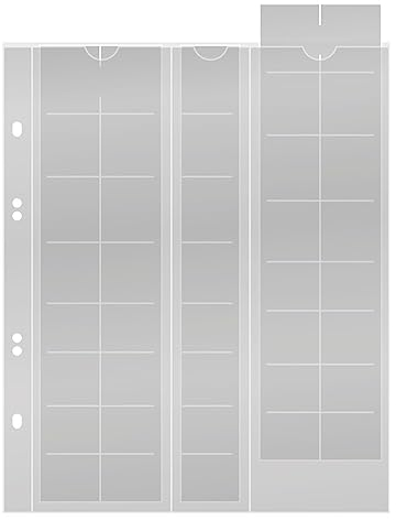LINDNER Das Original Multi Collect Münzblätter für 5 Euro-Kursmünzensätze mit je 8 Münzen, Zwischenblätter schwarz, 5er-Packung