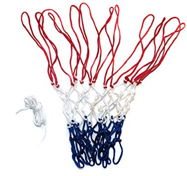 Netball net 3mm twine made in Britian. (Blue White and Red)