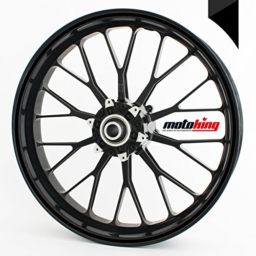 Motoking Felgenaufkleber 360° GLÄNZEND / 10 bis 14 / 12 mm/SCHWARZ