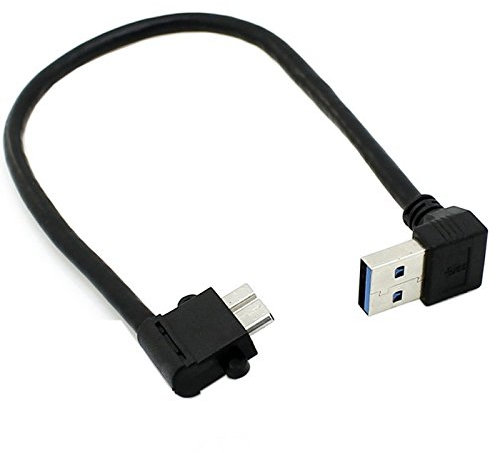 chenyang Câble de données d'extension USB 3.0 vers Micro USB 3.0 coudé à 90 degrés 20cm