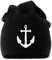 MoonWorks Coole Beanie aus weichem Jersey mit Anker Stern Anchor Star, Bedruckte Mütze für Herren und Damen, schwarz Unisize