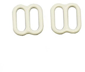 HAND Metal 8 Lingerie Sliders 1.3 cm x 1 cm, Takes Straps up to 1 cm Width, Pack of Approx 50 (15 g) White Plastic Coating