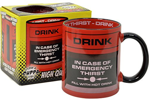 Joke Mug - in Case of Emergency Thirst Tea Cup Funny Gift Present Idea Secret Santa Office Leaving Present, Ceramic, 250ml