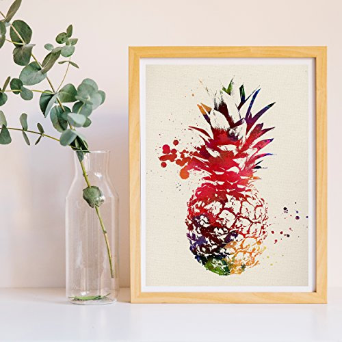 Nacnic Ananas, der Plakat Plakat mit Aquarellartbild gestaltet. Tropisches Plakat. Gedruckt auf Papier 250 Gramm hochwertige und resistente Tinten. Größe A4