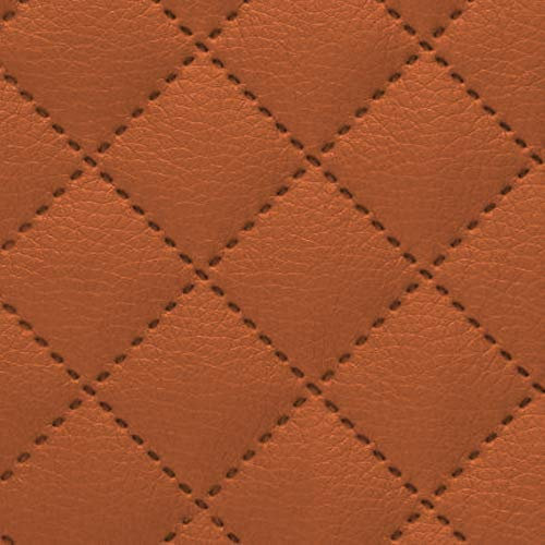 novely® Soltau Kunstleder 3-LAGIG gesteppt kaschiert | gesteppter Volumen Polsterstoff | KARO Möbelstoff Premium | Meterware | 1 lfm (14 Terracotta)