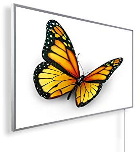 Könighaus 600W Infrarotheizung mit Bild in HD Qualität ✓ inkl. Thermostat ✓ 5 Jahre Garantie ✓ Doppelter überhitzungsschutz ✓ Infrarot Wandheizung ✓ Motiv: 111. Schmetterling gelb