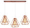 Metall Hängeleuchte Lampenschirme 3 Köpfe Leuchte Kronleuchter Industrielle Diamant-Stil Deckenleuchte für Bar, Küche, Wohnzimmer und Schlafzimmer,Roségold