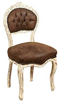 Biscottini Barock Stuhl 90x42x45 cm | Esszimmerstuhl handwerklich | Sessel & stühle Barock | Barock möbel für Schlaf- und Wohnzimmer