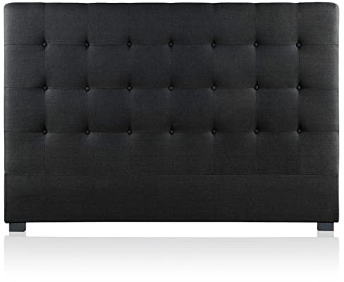 INTENSE DECO Tête de lit capitonnée Premium Tissu 180cm Noir