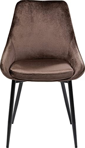 Kare Design Stuhl East Side 2er Set Braun, Polsterstuhl, Esszimmerstuhl, Samptoptik, pflegeleichter Stoff, gemütlicher Stuhl, für Ess-, Wohn- oder Arbeitszimmer, (H/B/T) 83x48x57cm