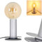 Tischleuchte Kimstad, Tischlampe aus Metall in Silber, 1-flammig, 1 x E27-Fassung, Leuchte im Retro/Vintage Design mit Textilkabel und An-/Ausschalter am Kabel, ohne Leuchtmittel