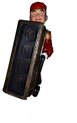 Porta Bottiglie Vintage Cameriere con Carrello Portabottiglie VINO per 4 Bottiglie, altezza cm. 56
