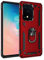 BestST Handyhülle für Samsung Galaxy S20 Ultra/S20 Ultra 5G + HD Displayschutz, Cover für Samsung S20 Ultra/S20 Ultra 5G hülle, 360 Grad Drehbar Ringhalter Handytasche Case Handy Hüllen,Rot