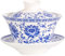 Eplze YBK Tech 10oz Large Gaiwan, Porcelain Kung Fu Tea Cup and Saucer with Lid, Chinese Traditional Gaiwan, Sancai Tea Bowl (2#)