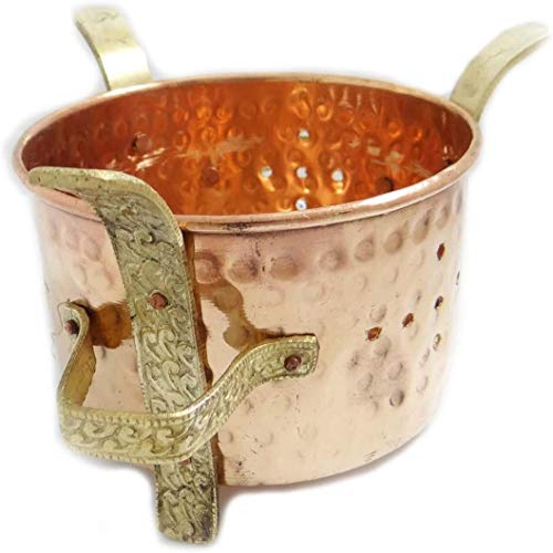 Soporte de latón hecho a mano, calentador de alimentos tradicional Sigdi adecuado para cuenco de acero y cobre para restaurante/hogar, 5 pulgadas