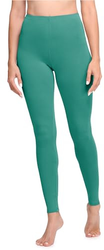 Ladeheid Leggings Damen aus Baumwolle Bequeme und Lange Leggins für Frauen für Frühling Sommer Herbst Winter Saison LA40-133 (Dunkeltürkis, 4XL)
