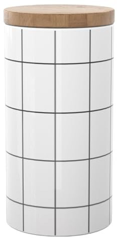 Intirilife Vorratsdose aus Keramik Größe L mit Deckel - 10 x 18.5 cm -1000 ml Füllmenge- Vorratsbehälter mit luftdichtem Deckel, Aufbewahrung Dose für Tee Kaffee Zucker Müsli Nudeln, spülmaschinenfest