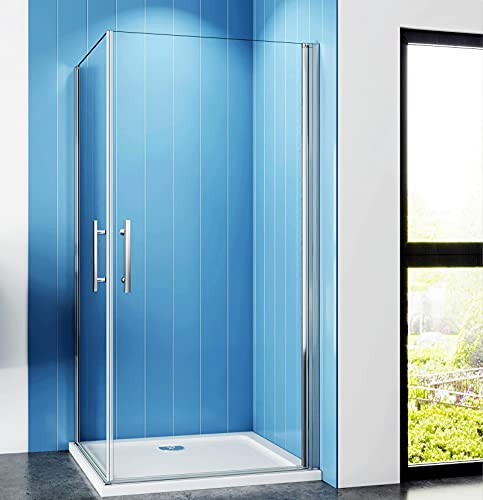 Aica Sanitär Duschkabine 80x80cm Duschabtrennung Eckeinstieg Duschtür Schwingtür Drehtür ESG NANO Glas Dusche