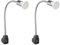 ledscom.de 2 Stück Steckdosenlampe LESCH Leselampe Schwanenhals Schalter chrom/schwarz + LED Lampe warmweiß 3-Stufen Dimmen: max. 500lm