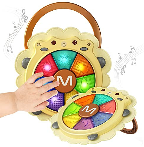 tumama Set di batteria elettronica musicale per bambini Strumenti sonori leggeri Gioco Giocattolo sensoriale Regali di compleanno per le vacanze per bambini neonati Ragazzi ragazze dai 18 mesi in su