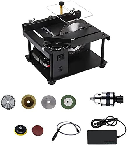 Sierra de cinta de mesa de 40 mm de altura de corte, pequeña sierra de cinta de mesa de metal con potente motor duradero para manualidades, manualidades, carpintería, corte artesano