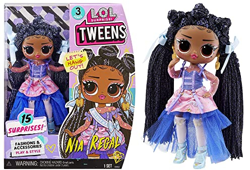 L.O.L. Surprise! Tweens Serie 3 Modepuppe – NIA Regal 15 cm große Puppe mit Überraschungen Wilde Outfits, Accessoires und mehr Zum Sammeln Tolles Geschenk für Jungen Mädchen ab Jahren, 584087
