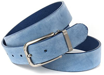 Anthoni Crown Herren Ledergürtel Gürtel, hellblau, 105
