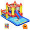 GOPLUS Castillo Hinchable para Niños, Hinchable Grande con Ventilador con Tobogán, Piscina Infantil, Cesta de Baloncesto, para Fiesta del Agua de Verano, Adecuado de 3 a 10 Años, 400 x 280 x 195 cm