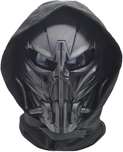 Tactical Mask Skull Full Face Cosplay Halloween Mask with Lens Goggles Eye Face Protection, Full Face Airsoft Mask