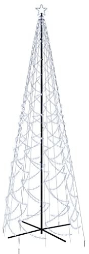 vidaXL Albero di Natale a Cono Bianco Freddo 1400 LED 160x500 cm