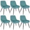 WOLTU Esszimmerstühle 6er Set, Polsterstuhl Samt, Küchenstuhl gepolstert, Akzentstuhl für Wohnzimmer Schlafzimmer Küche, ergonomischer Stuhl mit Rückenlehne, Türkis, BH331ts-6
