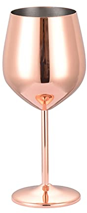 baijiexun Edelstahl-Weinglas, Weinglas, Stiel, Metall, Weingläser, langer Stiel, Weingläser für drinnen und draußen, 2er-Set (482 ml)