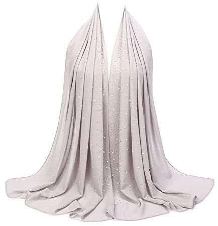 Hijab Kopftuch Damen Muslimisch - Strass Diamant Seidenweiche Chiffon Hijab - Moderne islamische Chiffon Kopftücher für Damen - Sonnenschutz Wrap Schals Turban für Damen Tuch Schal